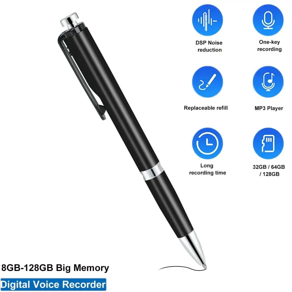 32gb 64g 128g Portable Digital Sound Audio Recording Pen Device
