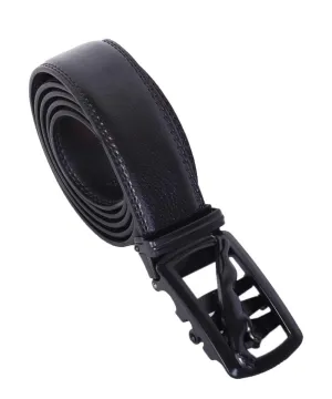 Cowhide Automatic Buckle Black Leather Belt for Men