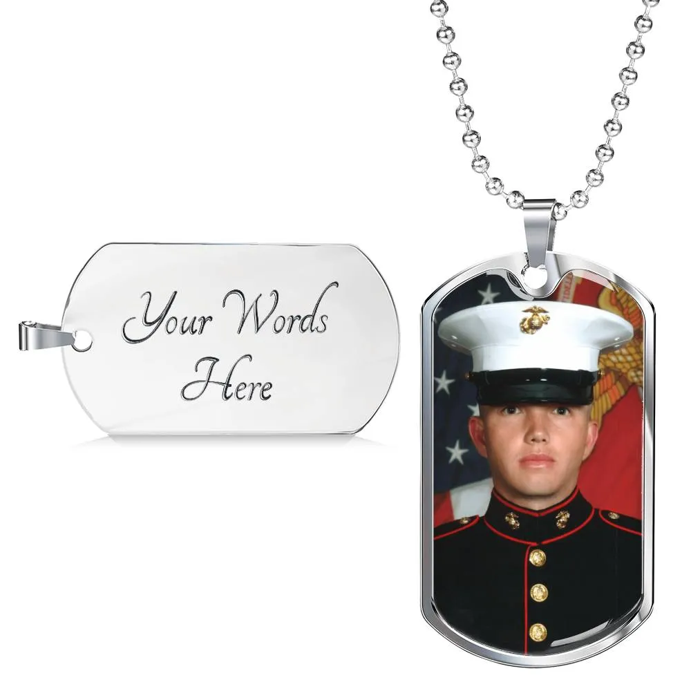 Custom Photo Dog Tag Charm W/ Necklace