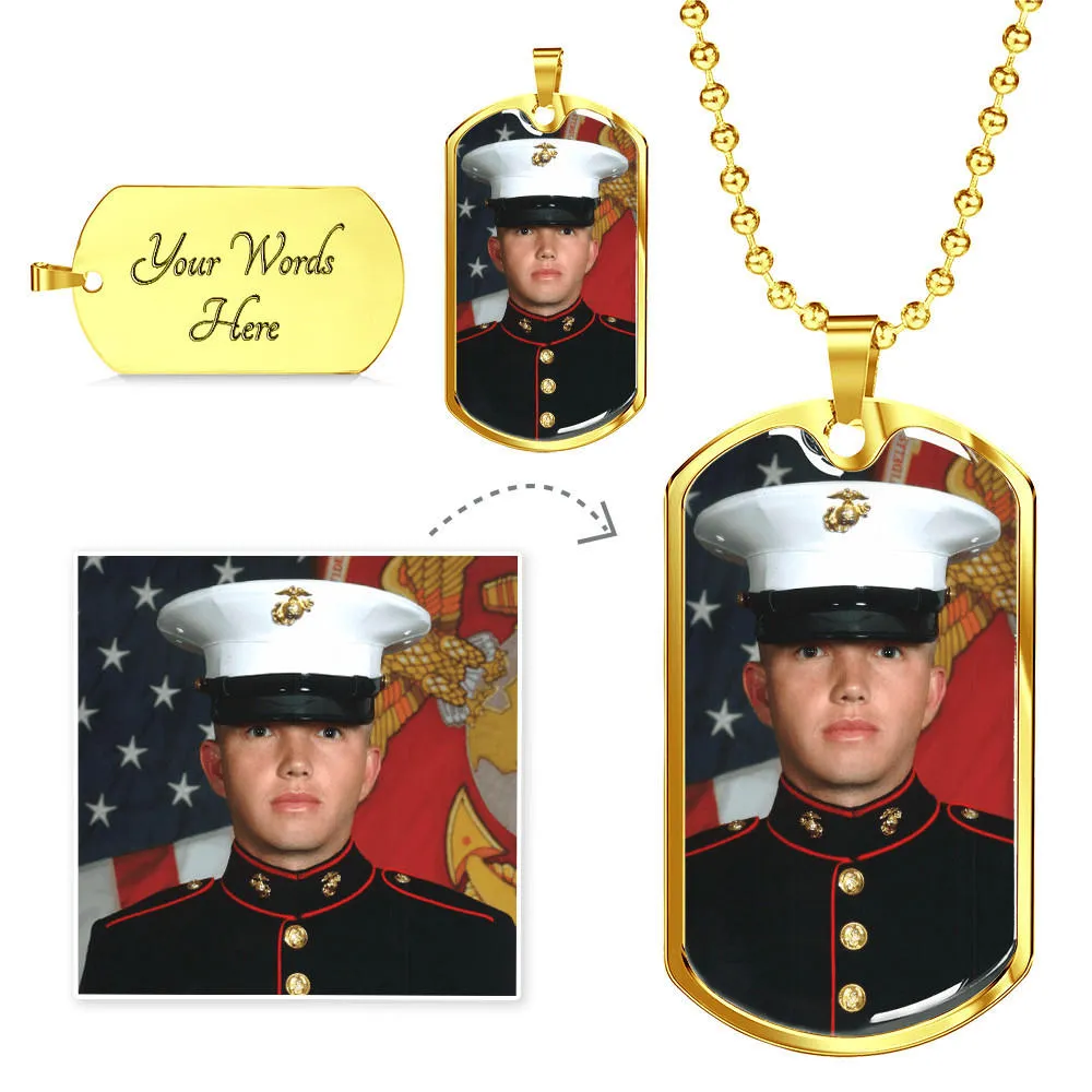 Custom Photo Dog Tag Charm W/ Necklace