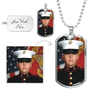 Custom Photo Dog Tag Charm W/ Necklace