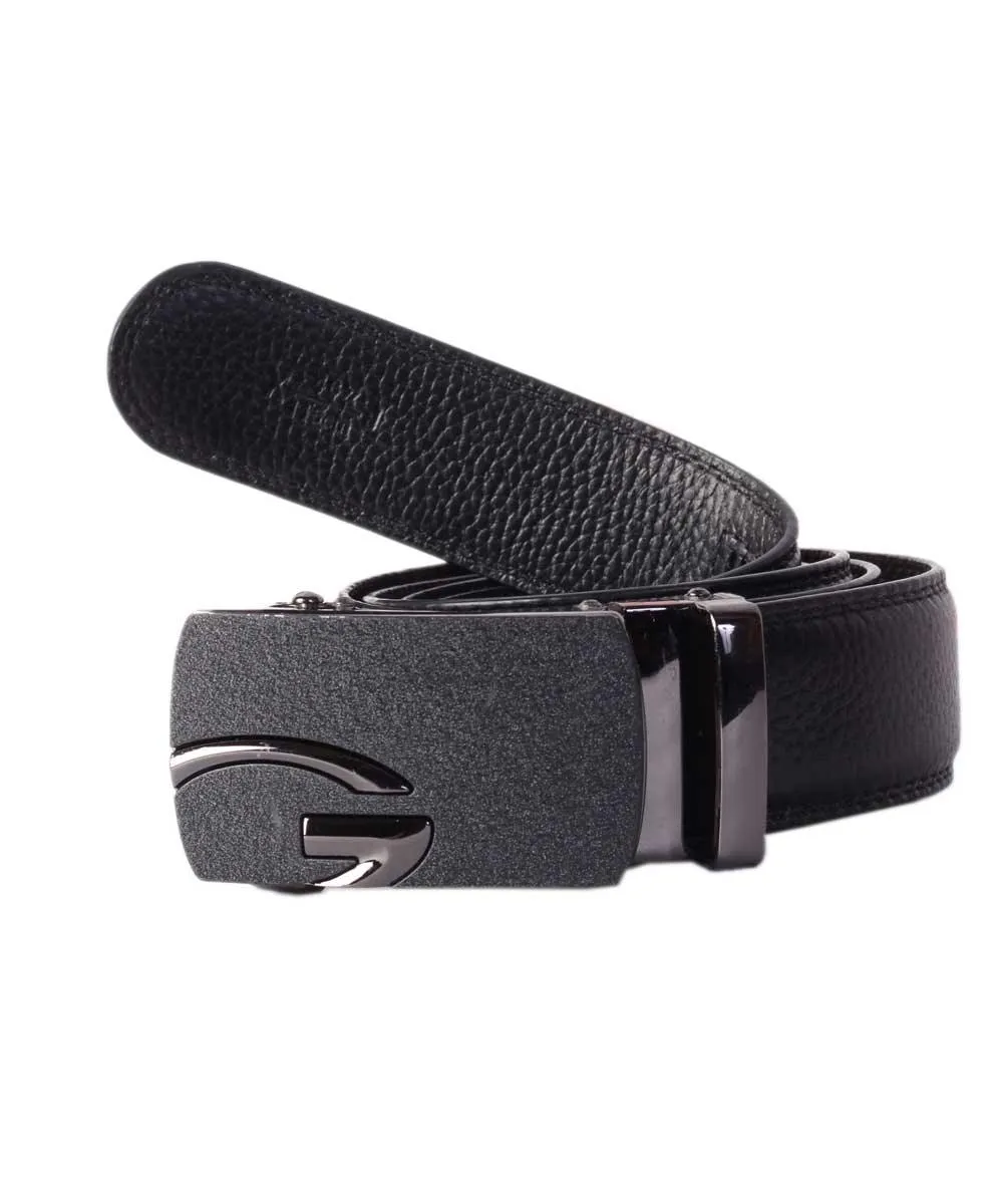 Dark side logo Print black leather Belt