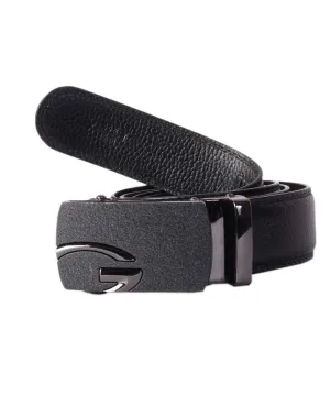 Dark side logo Print black leather Belt