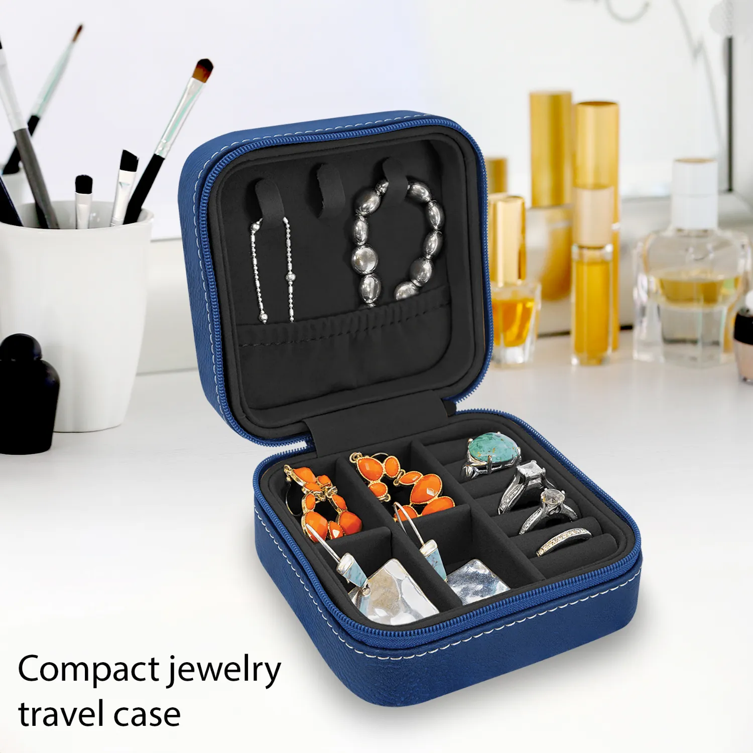 Gifts for her| "Personalized Premium PU Leather Travel Jewelry Box  Custom Name & Birth Flower, The Ultimate Gift for Every Woman"