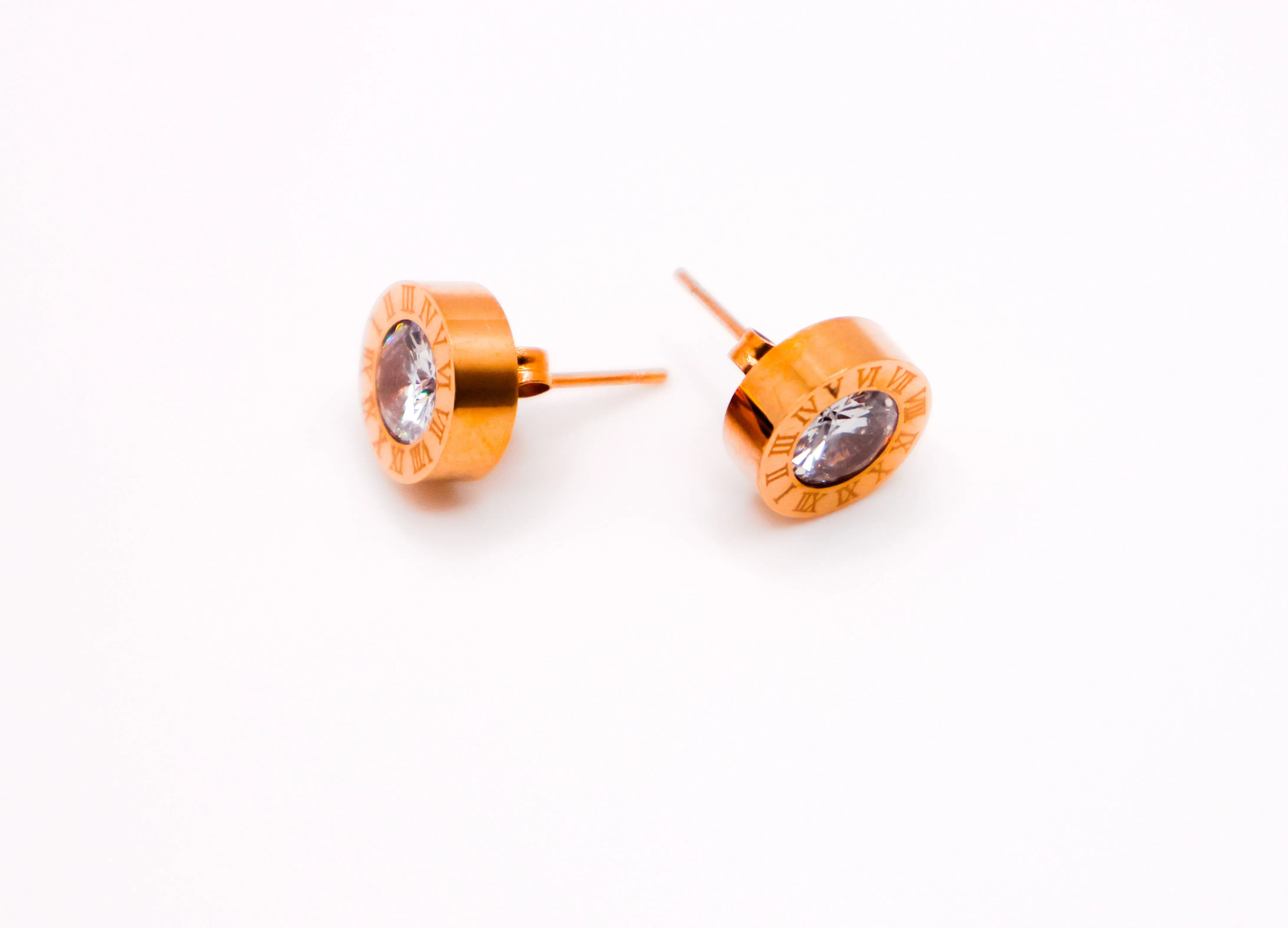 Rosy Luminary Round Earrings
