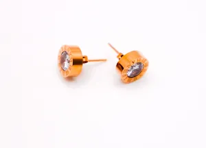Rosy Luminary Round Earrings
