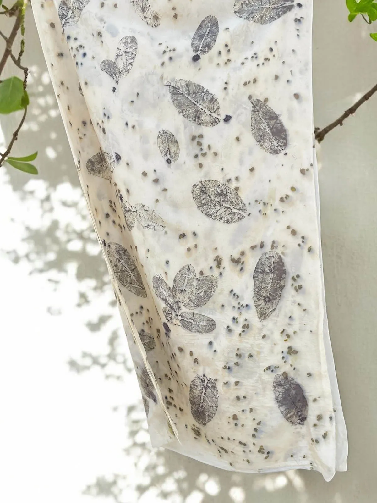 Silk Aura: Eco-Printed Speckled Stole