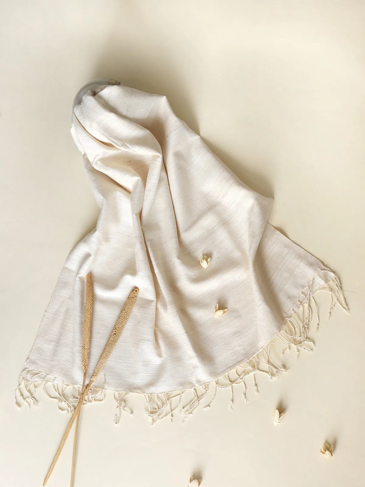 Silk Scarf In Solid White