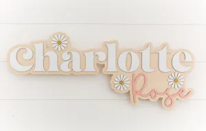 Sugar   Maple Personalized Bubble Wood Sign | Daisy